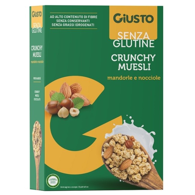 Giusto Senza Glutine Crunchy Muesli Mandorle E Nocciole 375 G Giusto Senza Glutine Crunchy Muesli Mandorle E Nocciole 375 G
