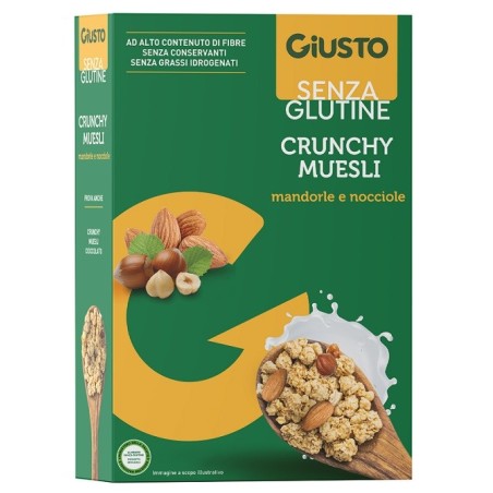Giusto Senza Glutine Crunchy Muesli Mandorle E Nocciole 375 G Giusto Senza Glutine Crunchy Muesli Mandorle E Nocciole 375 G