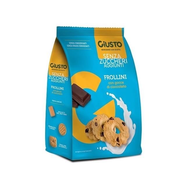 Giusto Senza Zucchero Frollini Gocce Cioccolato 350 G Giusto Senza Zucchero Frollini Gocce Cioccolato 350 G