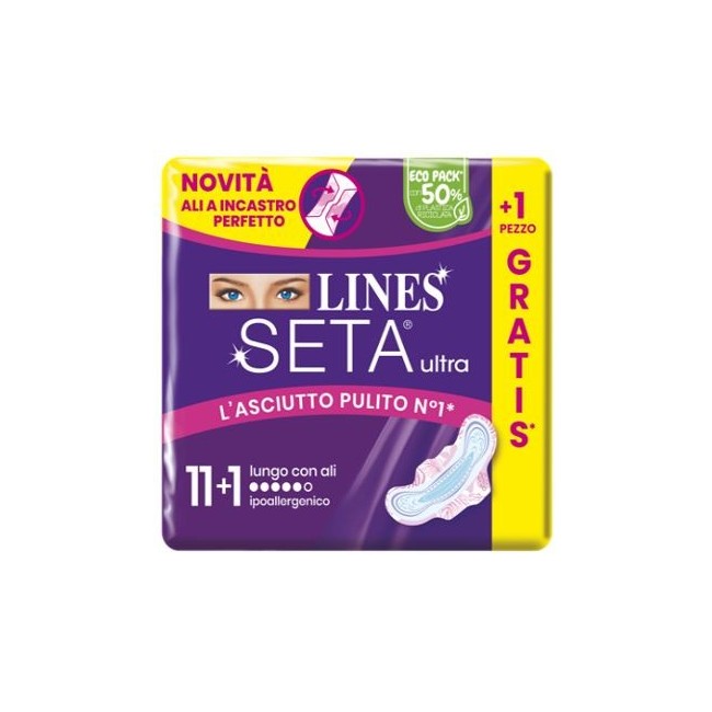 Fater Lines Seta Ultra Assorbenti Lungo Ali 11+1 Pezzi Fater Lines Seta Ultra Assorbenti Lungo Ali 11+1 Pezzi