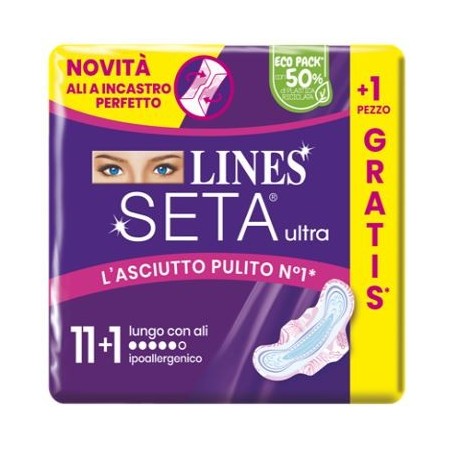 Fater Lines Seta Ultra Assorbenti Lungo Ali 11+1 Pezzi Fater Lines Seta Ultra Assorbenti Lungo Ali 11+1 Pezzi