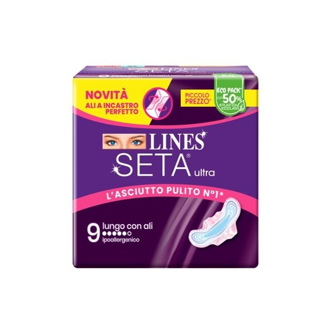 Fater Lines Seta Ultra Assorbenti Lungo Ali 9 Pezzi Fater Lines Seta Ultra Assorbenti Lungo Ali 9 Pezzi