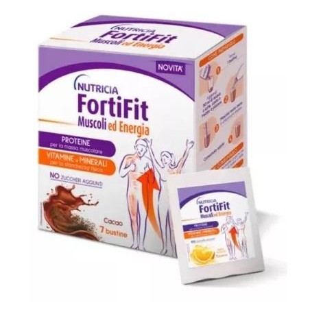 Nutricia Fortifit Muscoli ed Energia Integratore Gusto Cacao 7 Bustine Nutricia Fortifit Muscoli ed Energia Integratore Gusto Cacao 7 Bustine