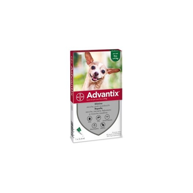 Advantix Spot On 1 Pipetta 0,4 Ml Fino A 4kg Advantix Spot On 1 Pipetta 0,4 Ml Fino A 4kg