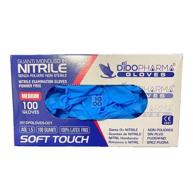 Guanti nitrile dido monouso misura media 100 pezzi