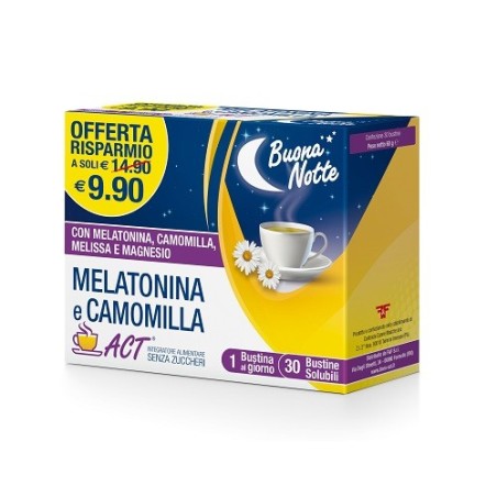 F&f Melatonina Act+camomilla integratore 30 Bustine F&f Melatonina Act+camomilla integratore 30 Bustine