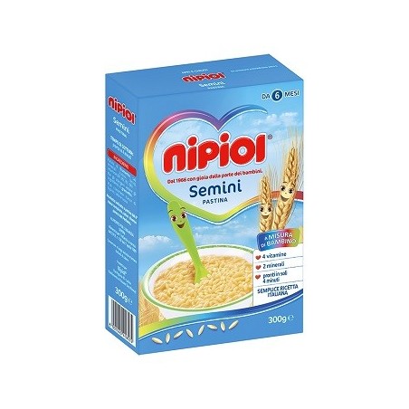 Nipiol Pastina Semini alimento bambini 300 G Nipiol Pastina Semini alimento bambini 300 G
