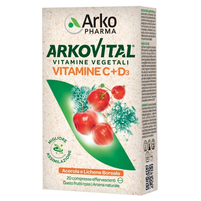 Arkofarm Arkovital Vitamine C+d3 20 Compresse Effervescenti Arkofarm Arkovital Vitamine C+d3 20 Compresse Effervescenti
