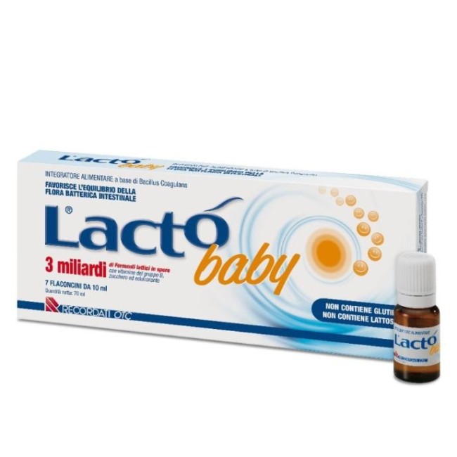Lacto Baby integratore 3 miliardi di fermenti lattici 7 flaconcini Lacto Baby integratore 3 miliardi di fermenti lattici 7 flaconcini