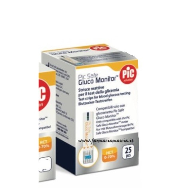 Pic Strisce Gluco Monitor Per Diabetici 25Pz
