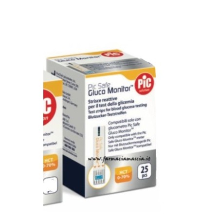 Pic Strisce Gluco Monitor Per Diabetici 25Pz
