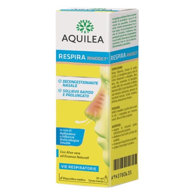Uriach Italy Aquilea Respira Rinoget spray nasale 20 Ml Uriach Italy Aquilea Respira Rinoget spray nasale 20 Ml