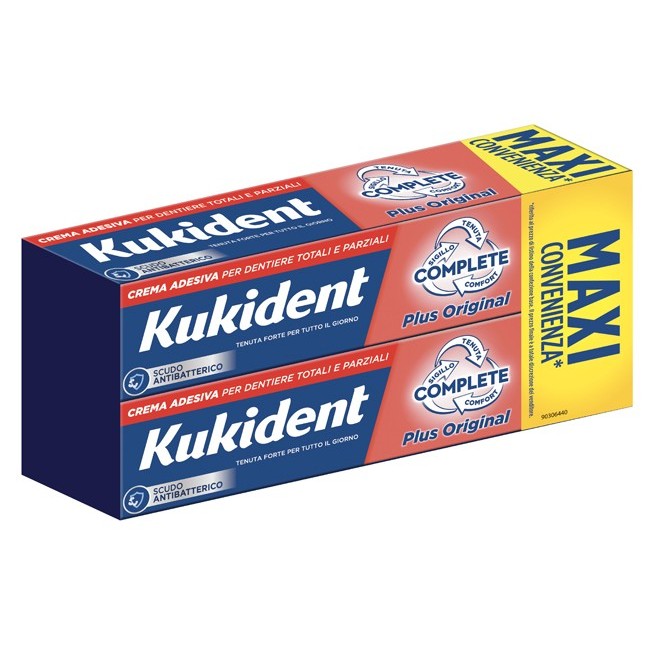 Procter & Gamble Kukident Plus crema adesiva 2x65 G Procter & Gamble Kukident Plus crema adesiva 2x65 G