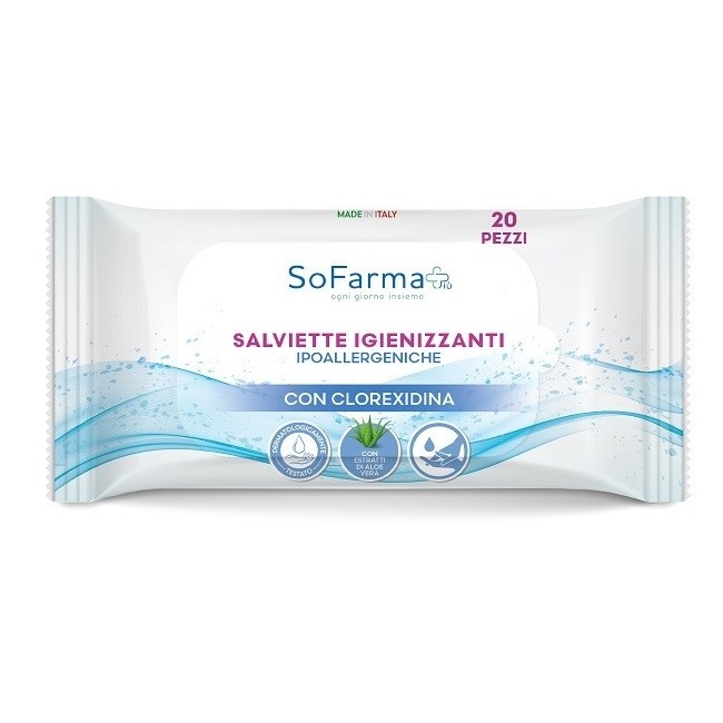 Sofarmapiu' Salviettine Pocket Clorexidina 20 Pezzi