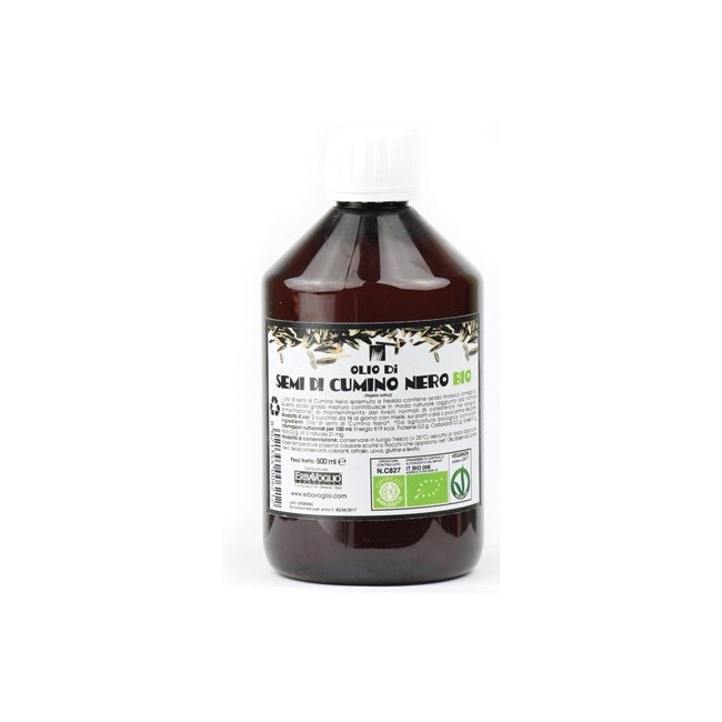 Erbavoglio Production Olio Di Semi Di Cumino Nero Bio 500 Ml