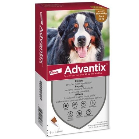 Advantix spot on 6 pipette per cani da 40 a 60 kg