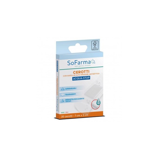 So. Farma. Morra Cerotto Acquastop Sofarmapiu' 7x2 Cm 20 Pezzi
