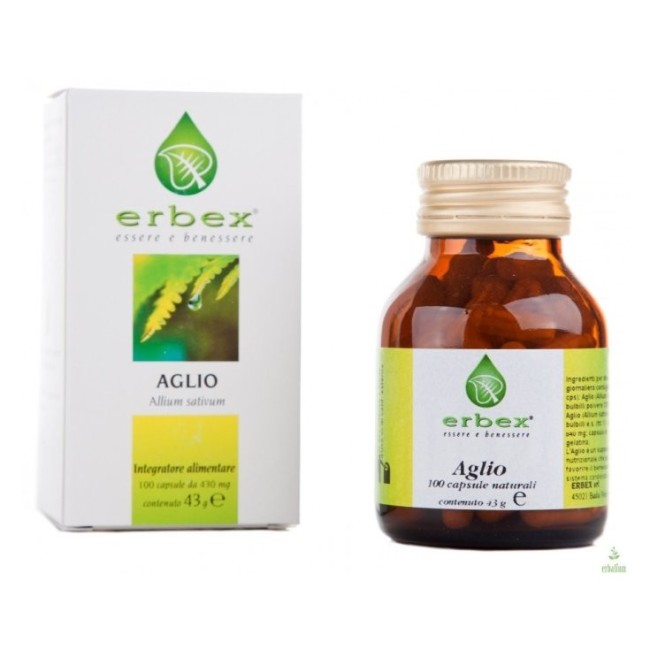 Erbex Aglio integratore alimentare 100 capsule 430 mg Erbex Aglio integratore alimentare 100 capsule 430 mg