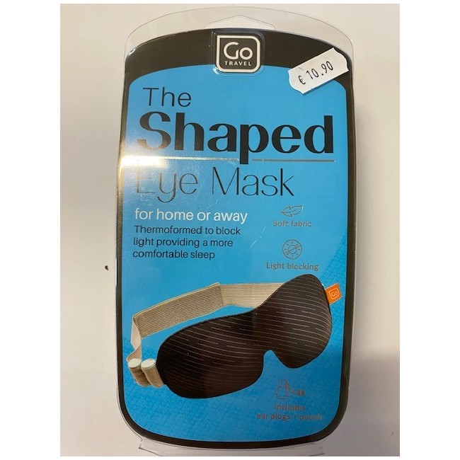Go travel the shaped eye mask maschera per dormire + tappi in silicone Go travel the shaped eye mask maschera per dormire + tappi in silicone