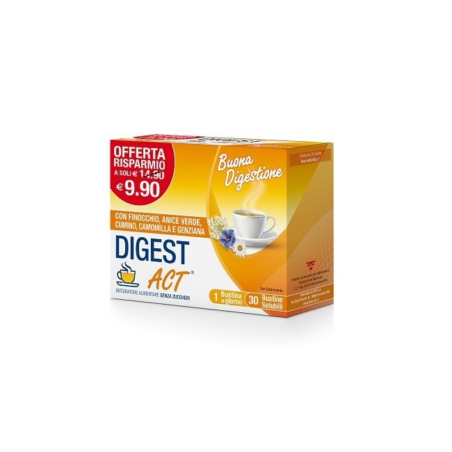 F&f Digest Act 30 Bustine Solubili Senza Zuccheri F&f Digest Act 30 Bustine Solubili Senza Zuccheri
