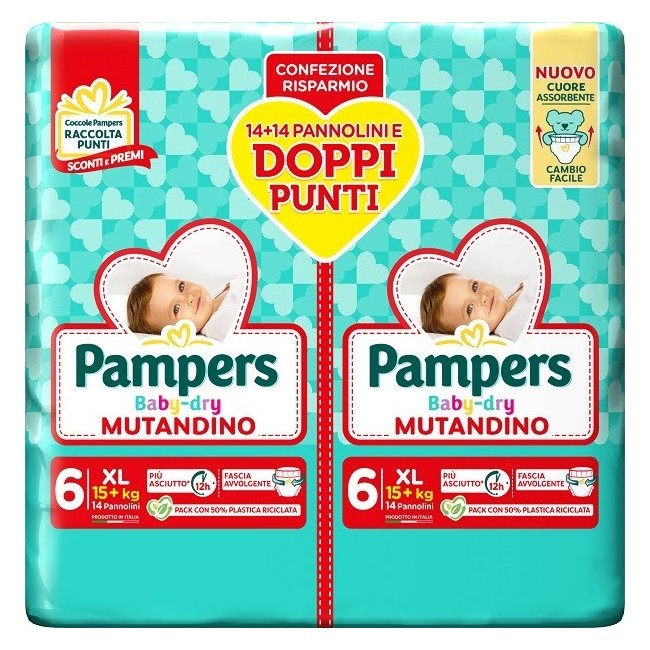 Pampers Baby Dry Pannolino Mutandina Xl Duo Downcount Pampers Baby Dry Pannolino Mutandina Xl Duo Downcount