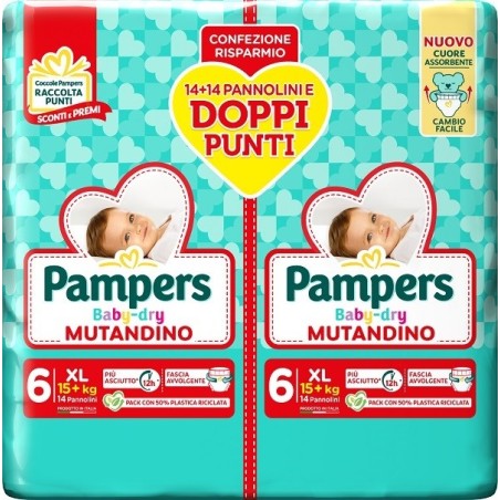 Pampers Baby Dry Pannolino Mutandina Xl Duo Downcount Pampers Baby Dry Pannolino Mutandina Xl Duo Downcount