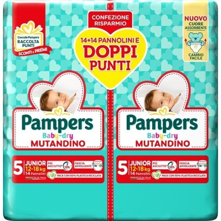 Pampers Baby Dry Pannolino Mutandina Junior Duo Downcount Pampers Baby Dry Pannolino Mutandina Junior Duo Downcount