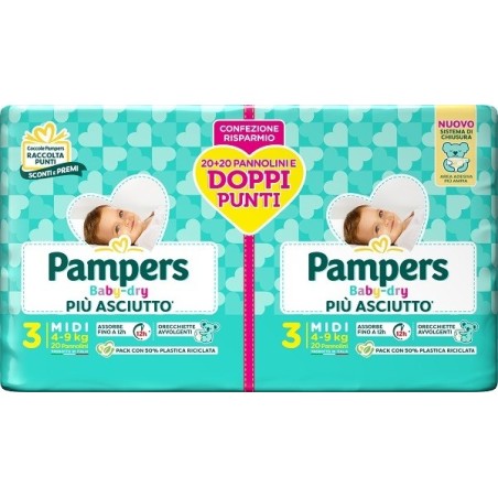 Pampers Baby Dry Pannolino Duo Downcount Midi Pampers Baby Dry Pannolino Duo Downcount Midi