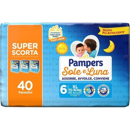 Pampers Sole Luna Trio Xl pannolini 40 Pezzi Pampers Sole Luna Trio Xl pannolini 40 Pezzi