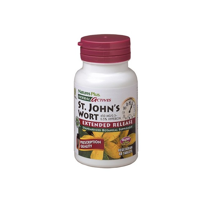 Natures Plus Herbal Actives Iperico 60 tavolette 450 Mg Natures Plus Herbal Actives Iperico 60 tavolette 450 Mg