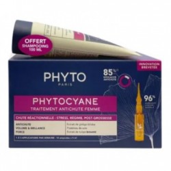 Kit phytocyane donna temporanea siero 12 fiale 5 ml + shampoo 100 ml