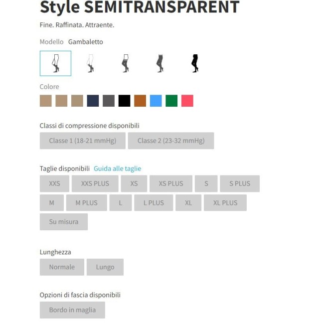 Sigvaris Semitrasparent Gambaletto AD CCL2 1 paio Sigvaris Semitrasparent Gambaletto AD CCL2 1 paio