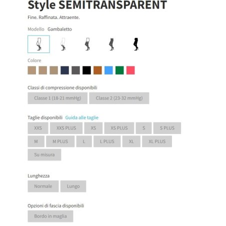 Sigvaris Semitrasparent Gambaletto AD CCL2 1 paio Sigvaris Semitrasparent Gambaletto AD CCL2 1 paio