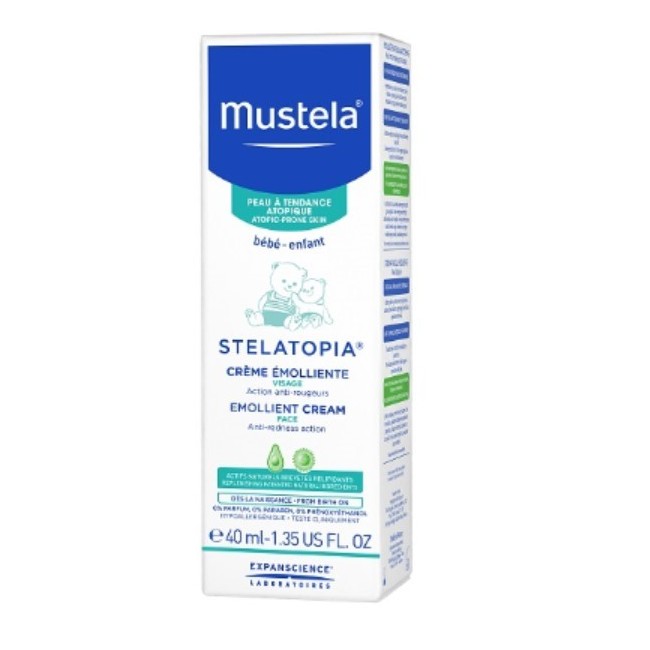 Mustela stelatopia crema viso per pelle arrossata 40 ml Mustela stelatopia crema viso per pelle arrossata 40 ml