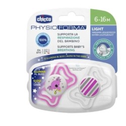 Chicco Succhietto Light Lumi Silicone 6-16m 2 Pezzi