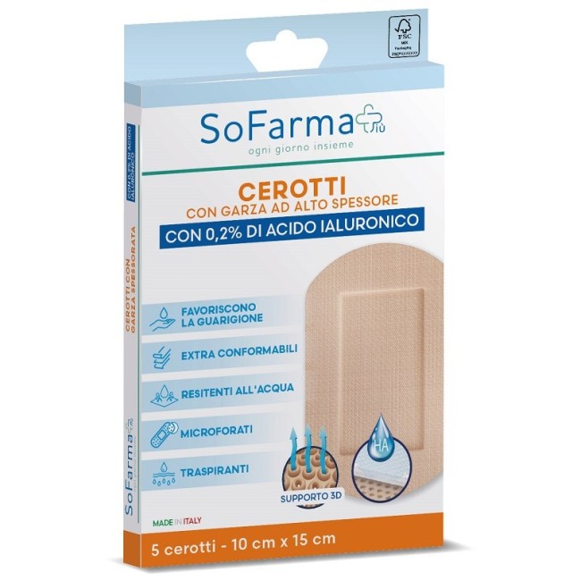 So. Farma. Morra Cerotto Cicatrizzante Sofarmapiu' 10x15 Cm 5 Pezzi
