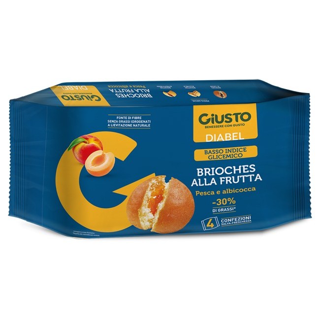 Giusto Diabel Brioche Frutta 4 Pezzi Da 45 G Giusto Diabel Brioche Frutta 4 Pezzi Da 45 G