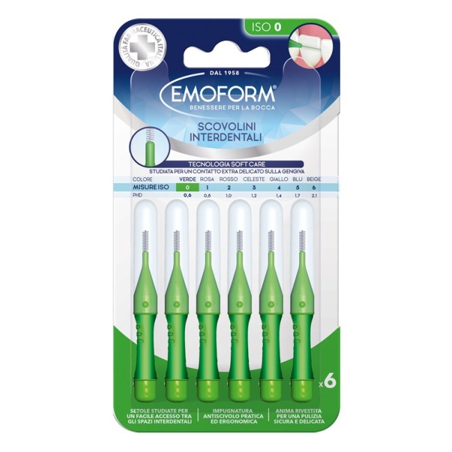 Emoform Scovolino Iso 0 Verde 6 Pezzi Emoform Scovolino Iso 0 Verde 6 Pezzi