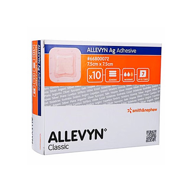 Allevyn Adhesive Ag 7,5x7,5 Cm 10 Pezzi Allevyn Adhesive Ag 7,5x7,5 Cm 10 Pezzi
