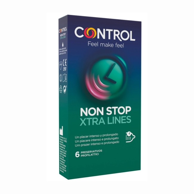 Control non stop xtra lines profilattici ritardanti 6 pezzi