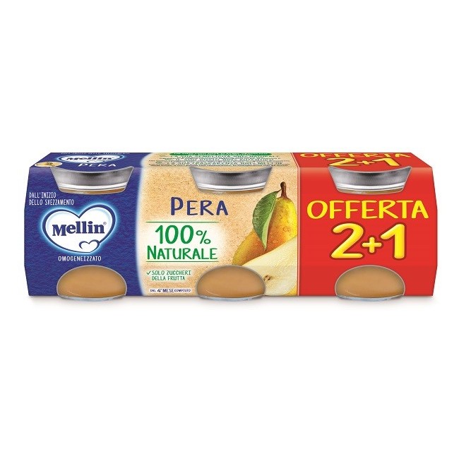 Mellin Omogeneizzato Pera 3 Pezzi Da 100 G Mellin Omogeneizzato Pera 3 Pezzi Da 100 G