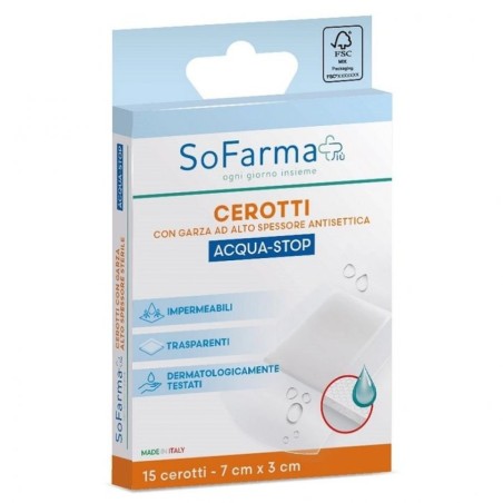 Cerotto Acquastop Sofarmapiu' 7x3 Cm 15 Pezzi
