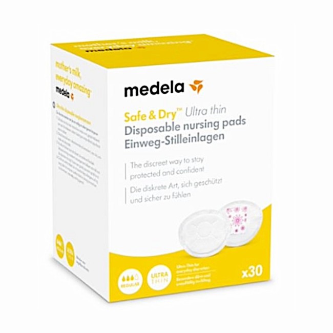 Medela Safe & Dry Coppetta Assorbilatte Ultra Thin 30 Pezzi