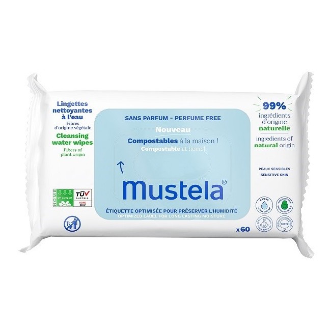 Mustela Salviette Acqua Compostabili Senza Profumo Mustela Salviette Acqua Compostabili Senza Profumo
