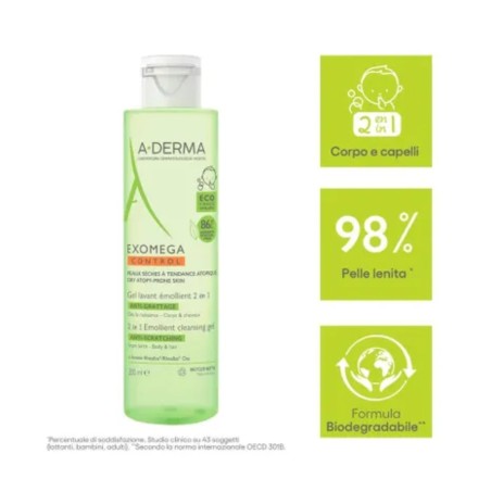 Aderma Exomega Gel Corpo Capelli 200ml