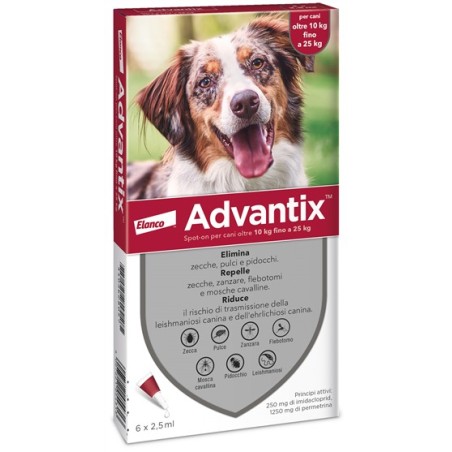 Elanco Italia Advantix Spot-on Per Cani Oltre 10 Kg Fino A 25 Kg Elanco Italia Advantix Spot-on Per Cani Oltre 10 Kg Fino A 25 Kg