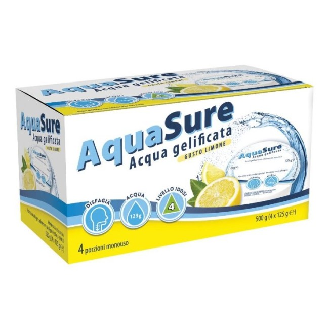 Boschetti Alimentare Aquasure Acqua Gelificata Limone Edulcorata Multipack 4 Pezzi Da 125 G