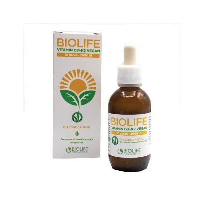 Nutraceutica Biolife Biolife Vitamin D3+k2 Vegan Gocce 50 Ml Nutraceutica Biolife Biolife Vitamin D3+k2 Vegan Gocce 50 Ml