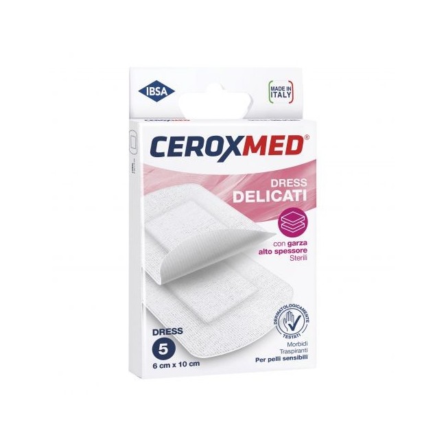 Nova Argentia Ind. Farm Cerotti Compresse Dress Ceroxmed Delicati 6x10 Cm 5 Pezzi Nova Argentia Ind. Farm Cerotti Compresse Dress Ceroxmed Delicati 6x10 Cm 5 Pezzi