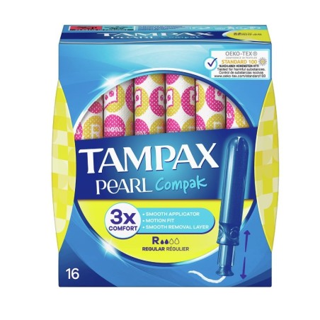 Tampax Compak Pearl tamponi con applicatore da 16 pezzi Tampax Compak Pearl tamponi con applicatore da 16 pezzi